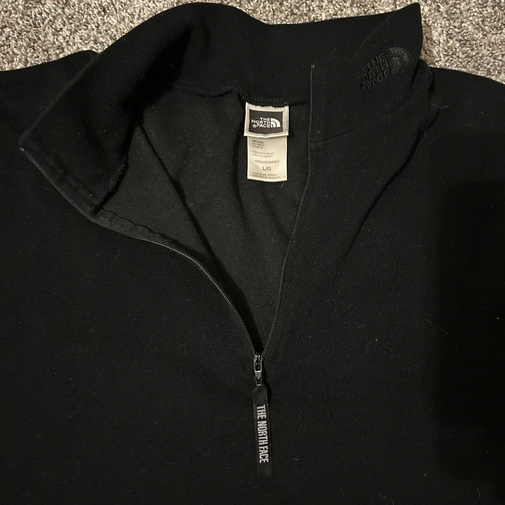 The North Face Quarter Zip Black Pullover Large Long Sleeve Sweater Mens - Picture 2 of 8